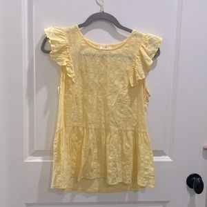 Pale Yellow Sleeveless Blouse Size Medium
